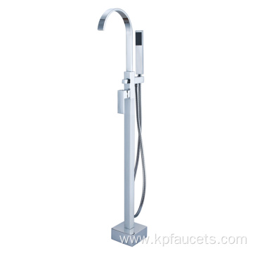 Floor Mounted Tub Shower Faucets with Hand Sprayer Single Handle Free Standing Bathtub Shower Mixer Taps